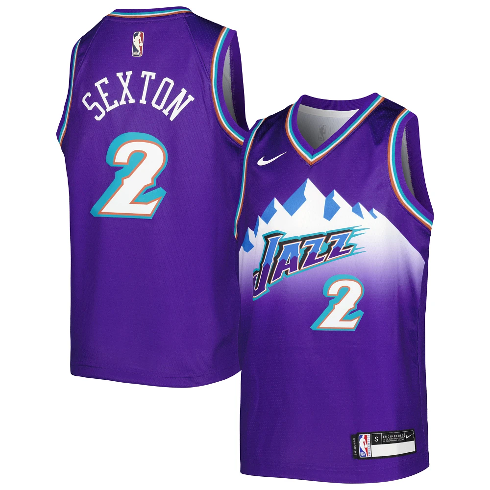 Maillot Nike Collin Sexton Violet Utah Jazz 2022/23 Swingman pour Jeunes - City Edition