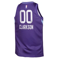 Maillot de joueur Nike Jordan Clarkson violet pour jeune Utah Jazz 2024/25 Swingman - Édition City