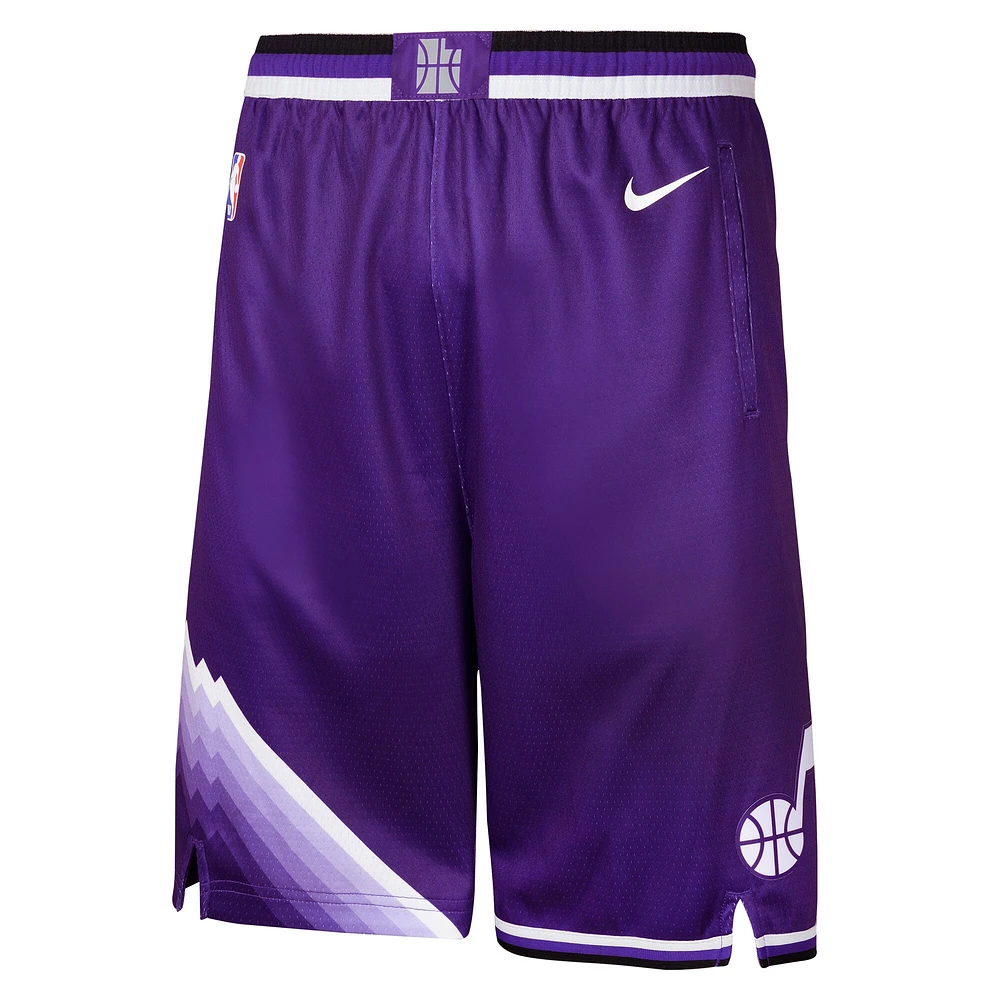 Short de performance Swingman Nike violet Utah Jazz 2023/24 City Edition pour jeune