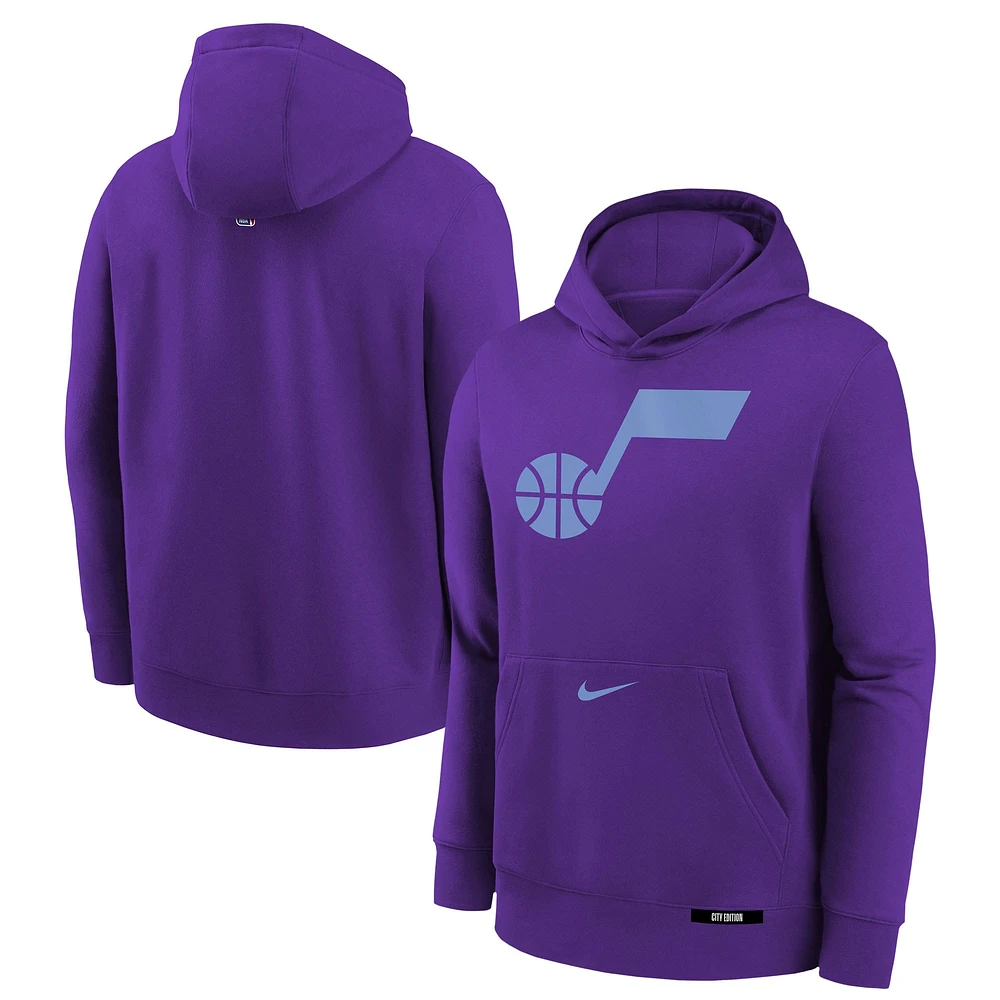 Sweat à capuche en polaire Nike violet Utah Jazz 2024/25 City Edition Club pour jeunes