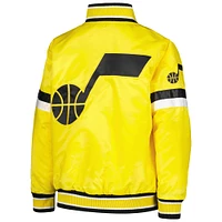 Youth Starter Yellow Utah Jazz Home Game Varsity Satin Full-Snap Jacket