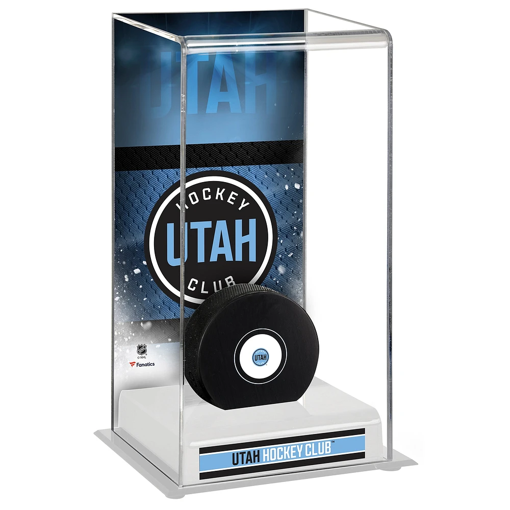 NHL Utah Deluxe Tall Hockey Puck Display Case