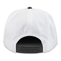 V110776 NHL UTAH WHITE BLACK 24 NHL AM1 ROSCOE WASHED TWILL SCRIPT SNAPBACK HAT HATMENSTR