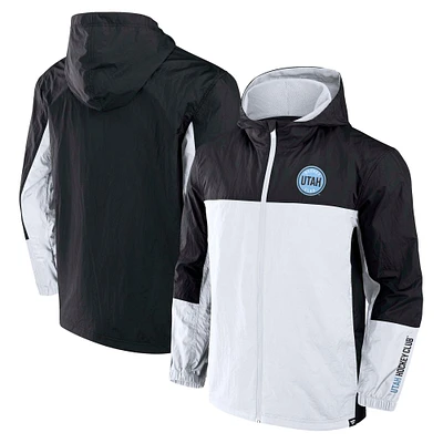 Veste à capuche entièrement zippée pour homme Fanatics Black Utah Hockey Club Crash the Net