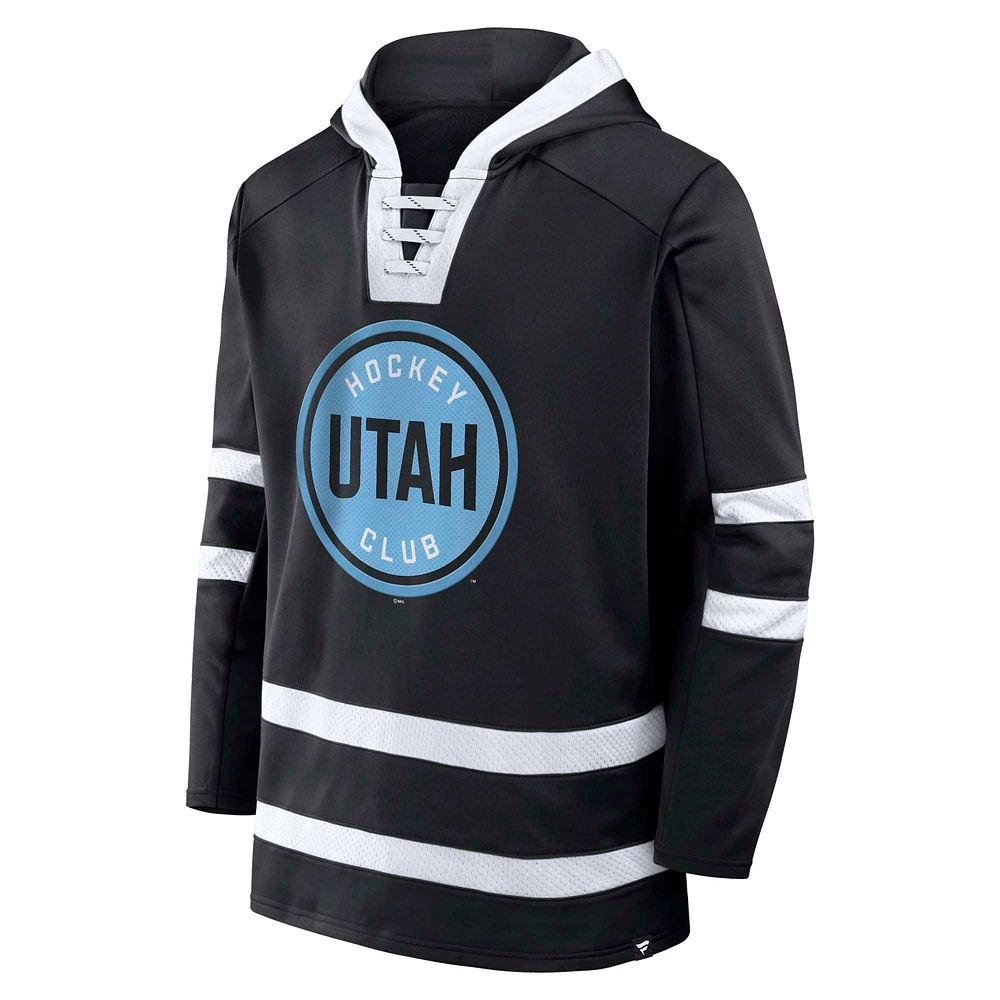 Men's Fanatics Black Utah Hockey Club Inside Line Pullover Hoodie
