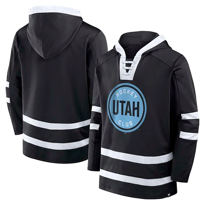 Men's Fanatics Black Utah Hockey Club Inside Line Pullover Hoodie