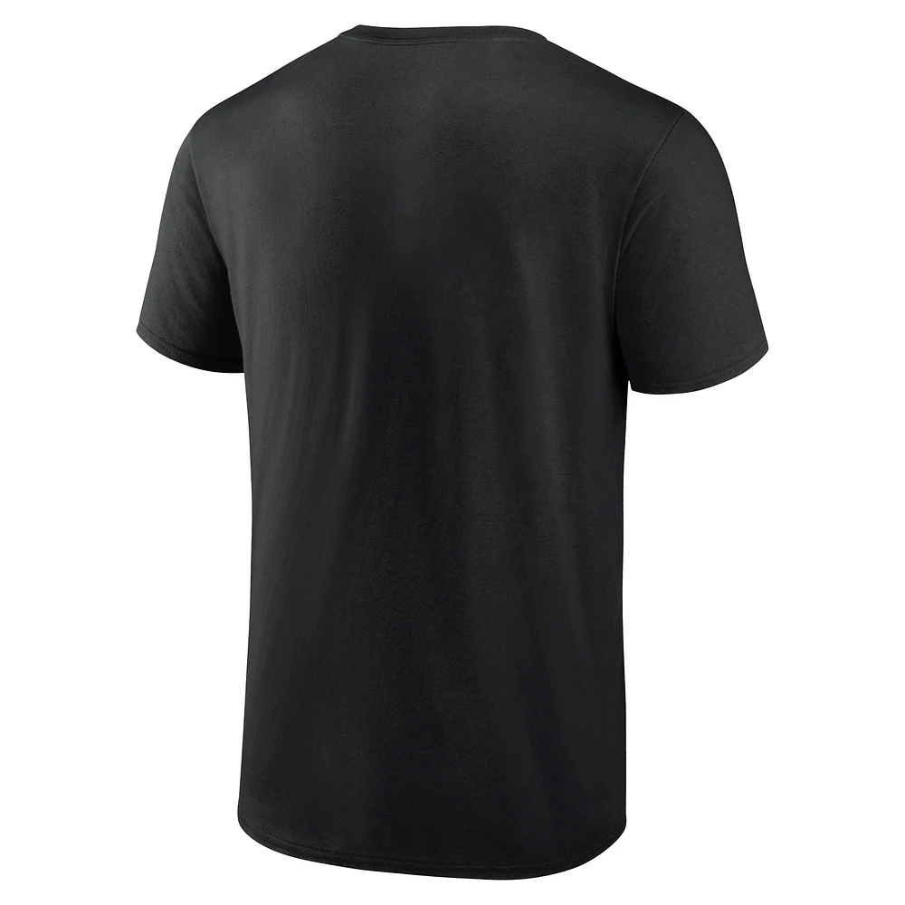 Men's Fanatics Clayton Keller Black Utah Hockey Club Authentic Stack Name & Number T-Shirt