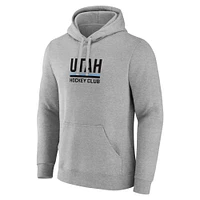 Men's Fanatics Heather Gray Utah Hockey Club Secondary Logo Pullover Hoodie