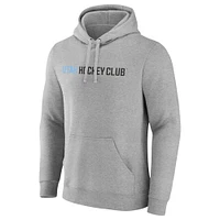 Sweat à capuche en polaire avec logo du club de hockey l'Utah Heather Grey pour hommes Fanatics