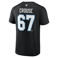 T-shirt authentique avec nom et numéro Stack pour homme Fanatics Lawson Crouse Black Utah Hockey Club