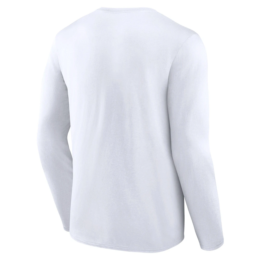 Men's Fanatics White Utah Hockey Club Draft Logo Long Sleeve T-Shirt