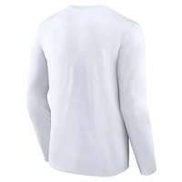 Men's Fanatics White Utah Hockey Club Draft Logo Long Sleeve T-Shirt