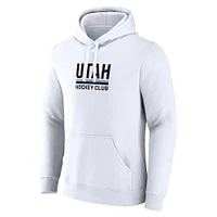 Sweat à capuche avec logo secondaire du club de hockey l'Utah Fanatics pour hommes, blanc