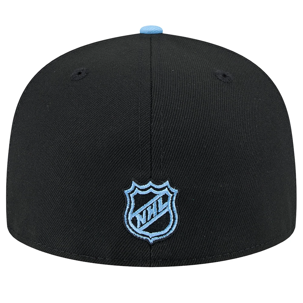Casquette ajustée 59FIFTY Lockup 1st Season Utah Hockey Club New Era noire/bleu clair pour homme