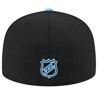 Casquette ajustée 59FIFTY Lockup 1st Season Utah Hockey Club New Era noire/bleu clair pour homme