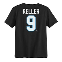Preschool Clayton Keller Black Utah Hockey Club Authentic Stack Name & Number T-Shirt