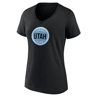 T-shirt à col en V avec logo du Utah Hockey Club pour femmes Fanatics Black