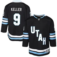 Maillot de joueur premier plan à domicile Clayton Keller Black Utah Hockey Club pour jeunes