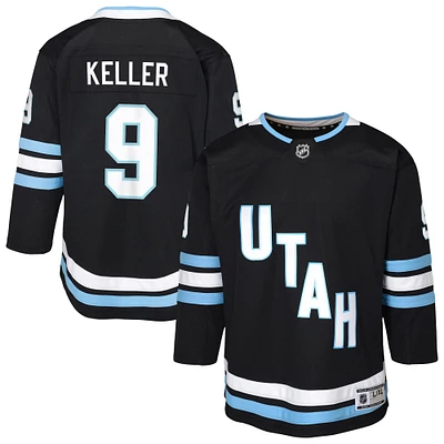 Maillot de joueur premier plan à domicile Clayton Keller Black Utah Hockey Club pour jeunes