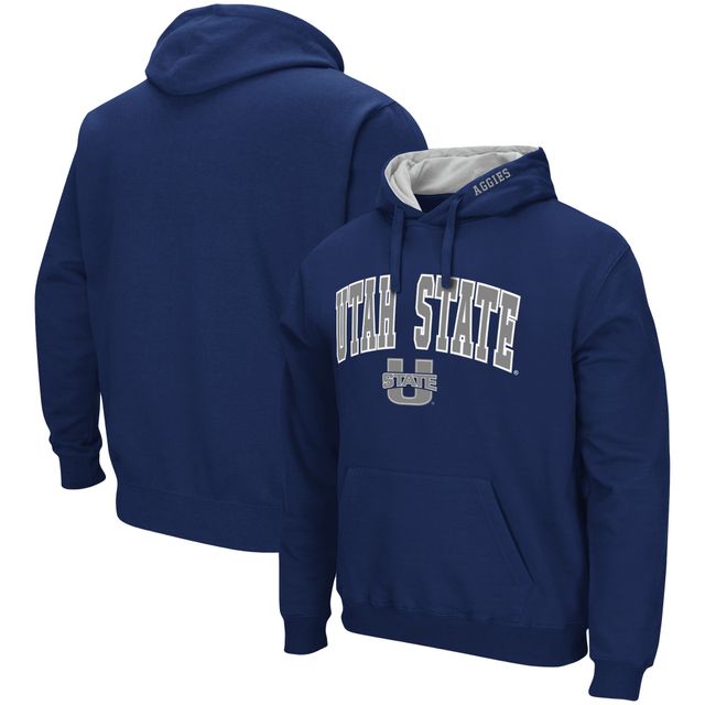 Colosseum Navy Utah State Aggies Arch and Logo Pull à capuche pour homme