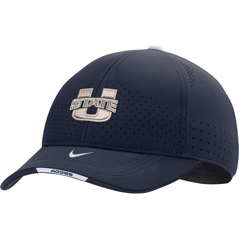 Casquette Flex Performance Utah State Aggies 2022 Sideline Classic99 Swoosh Nike pour homme - Bleu marine