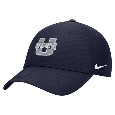 Casquette ajustable Nike Utah State Aggies 2024 Sideline Club pour homme, bleu marine