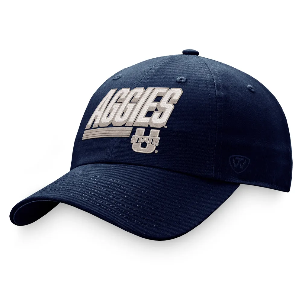 Men's Top of the World Navy Utah State Aggies Slice Adjustable Hat