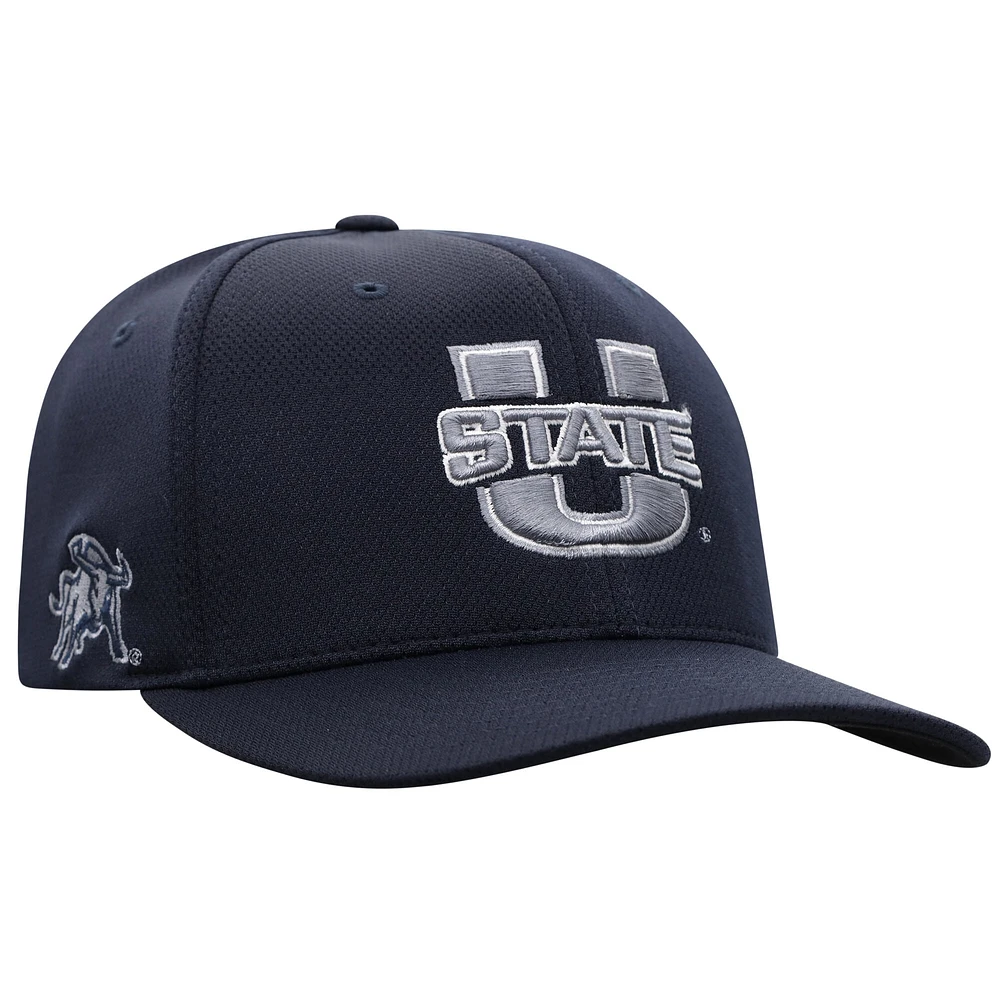 Men's Top of the World True Navy Utah State Aggies Reflex Flex Hat