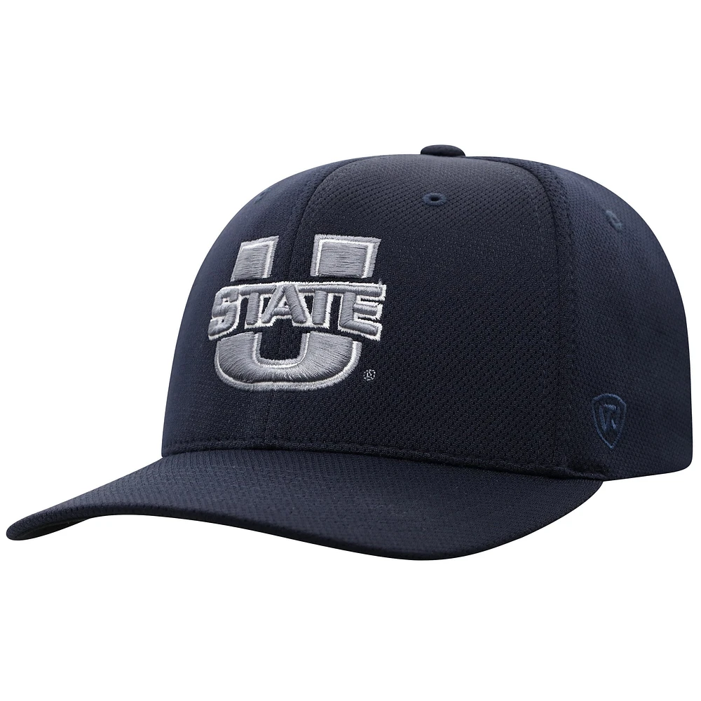 Men's Top of the World True Navy Utah State Aggies Reflex Flex Hat