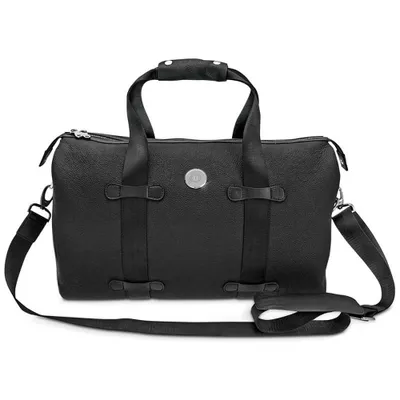 Utah Utes Leather Overnight Bag - Black