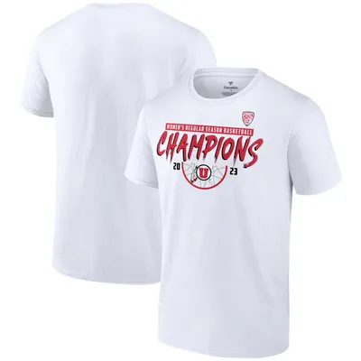 Utah Utes Fanatics Branded 2023 PAC-12 Women's Basketball Regular Season Champions T-Shirt - White