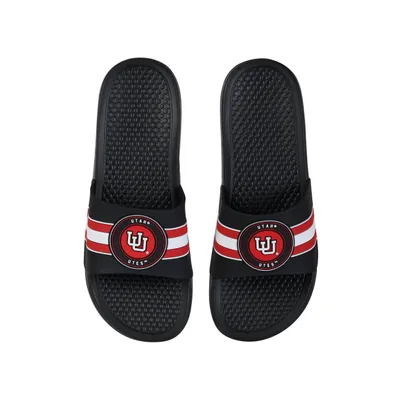 Utah Utes FOCO Stripe Raised Slide Sandals