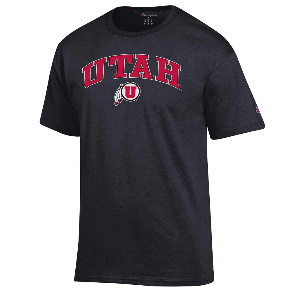 Men's Champion  Black Utah Utes Arched Logo T-Shirt