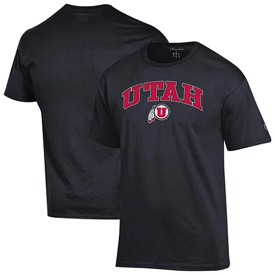 Men's Champion  Black Utah Utes Arched Logo T-Shirt