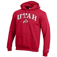 Men's Champion  Scarlet Utah Utes Arched Logo Fleece Pullover Hoodie