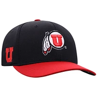 Casquette ajustée Top of the World noire Utah Utes Reflex pour homme