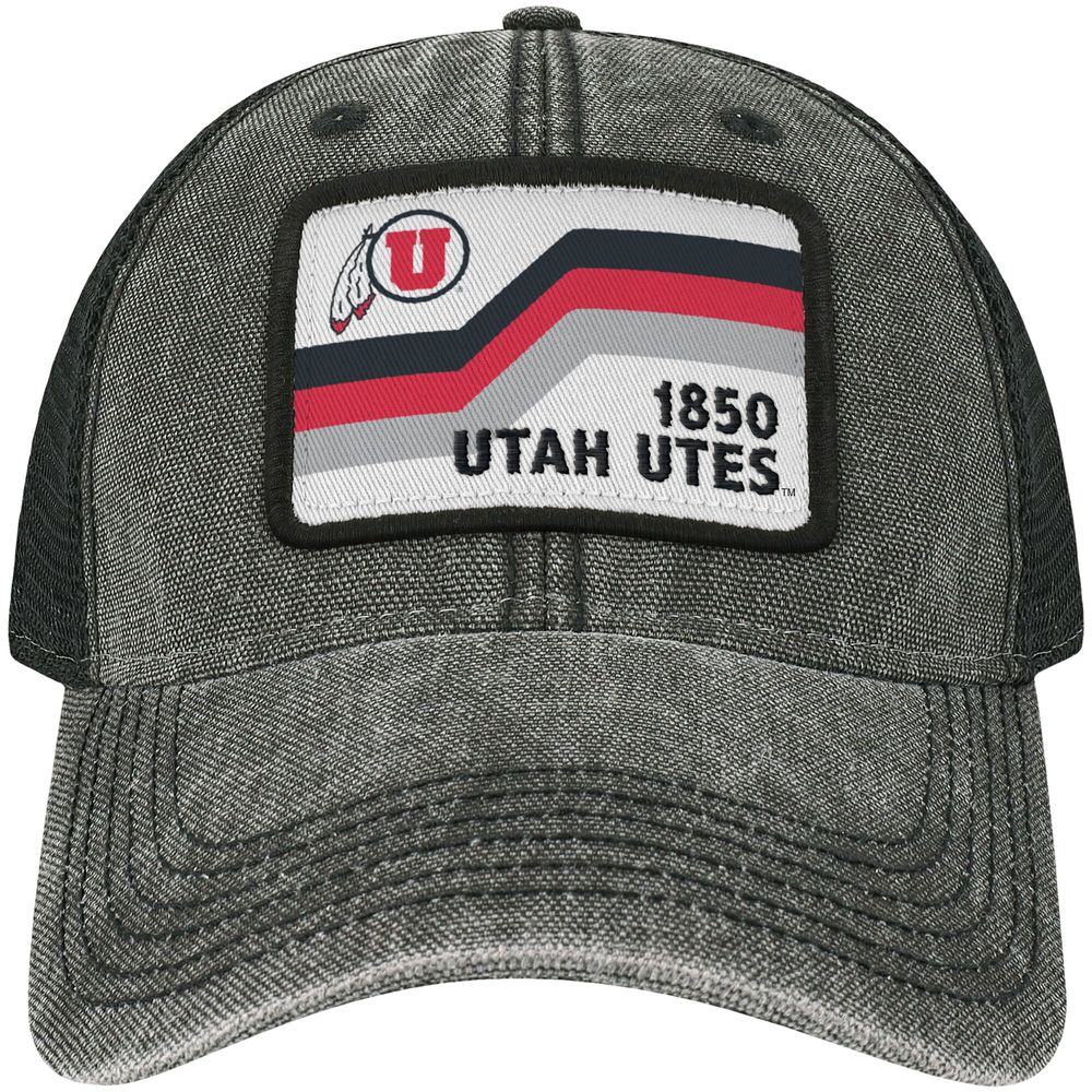 Men's Black Utah Utes Sun & Bars Dashboard Trucker Snapback Hat