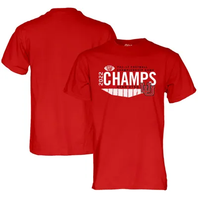 T-shirt pour homme Bleu 84 Rouge Utah Utes 2022 PAC-12 Football Conference Champions Locker Room