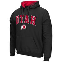 Men's Colosseum Utah Utes Arch and Logo Pullover Hoodie