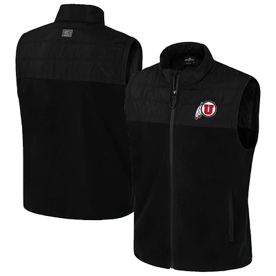 Men's Colosseum  Black Utah Utes Block The Sun Full-Zip Vest