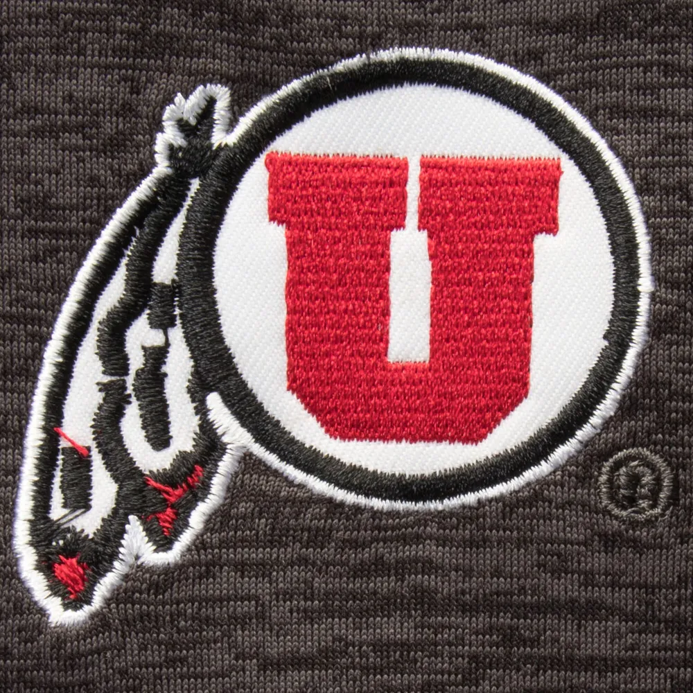 Men's Colosseum Black Utah Utes Down Swing Polo