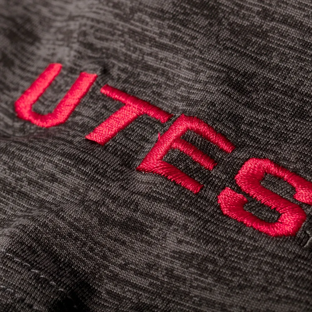 Men's Colosseum Black Utah Utes Down Swing Polo