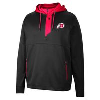 Men's Colosseum Black Utah Utes Luge 3.0 Quarter-Zip Hoodie