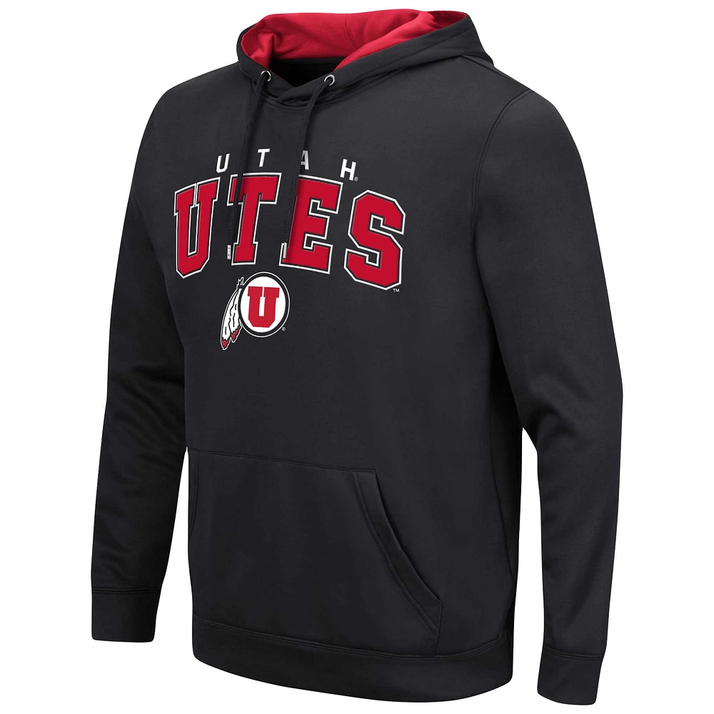 Men's Colosseum Black Utah Utes Resistance Pullover Hoodie