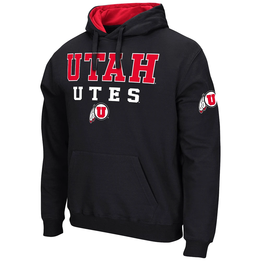 Men's Colosseum Black Utah Utes Sunrise Pullover Hoodie