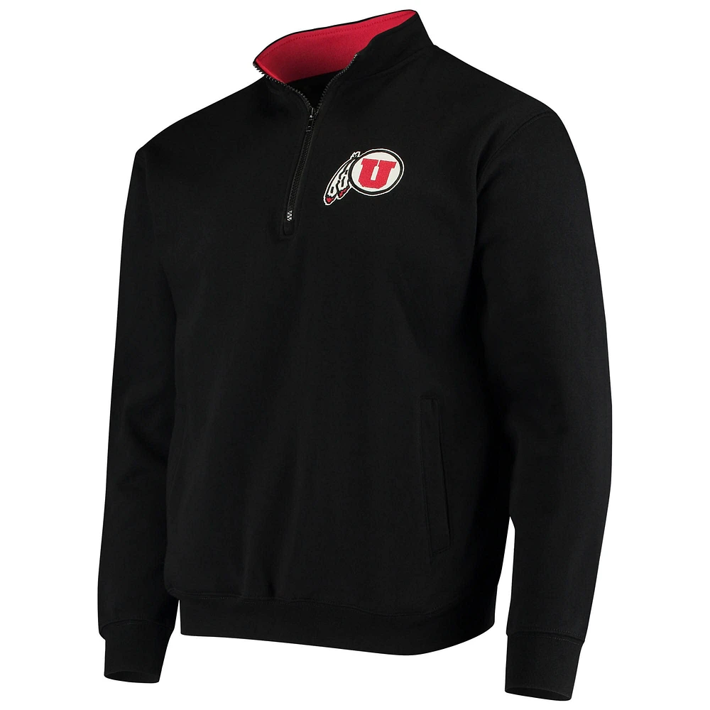 Men's Colosseum Black Utah Utes Tortugas Logo Quarter-Zip Jacket