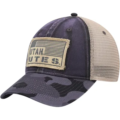 Men's Colosseum Charcoal Utah Utes OHT Military Appreciation United Trucker Snapback Hat