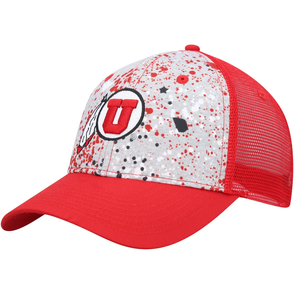 Men's Colosseum  Gray/Red Utah Utes Love Fern Trucker Snapback Hat