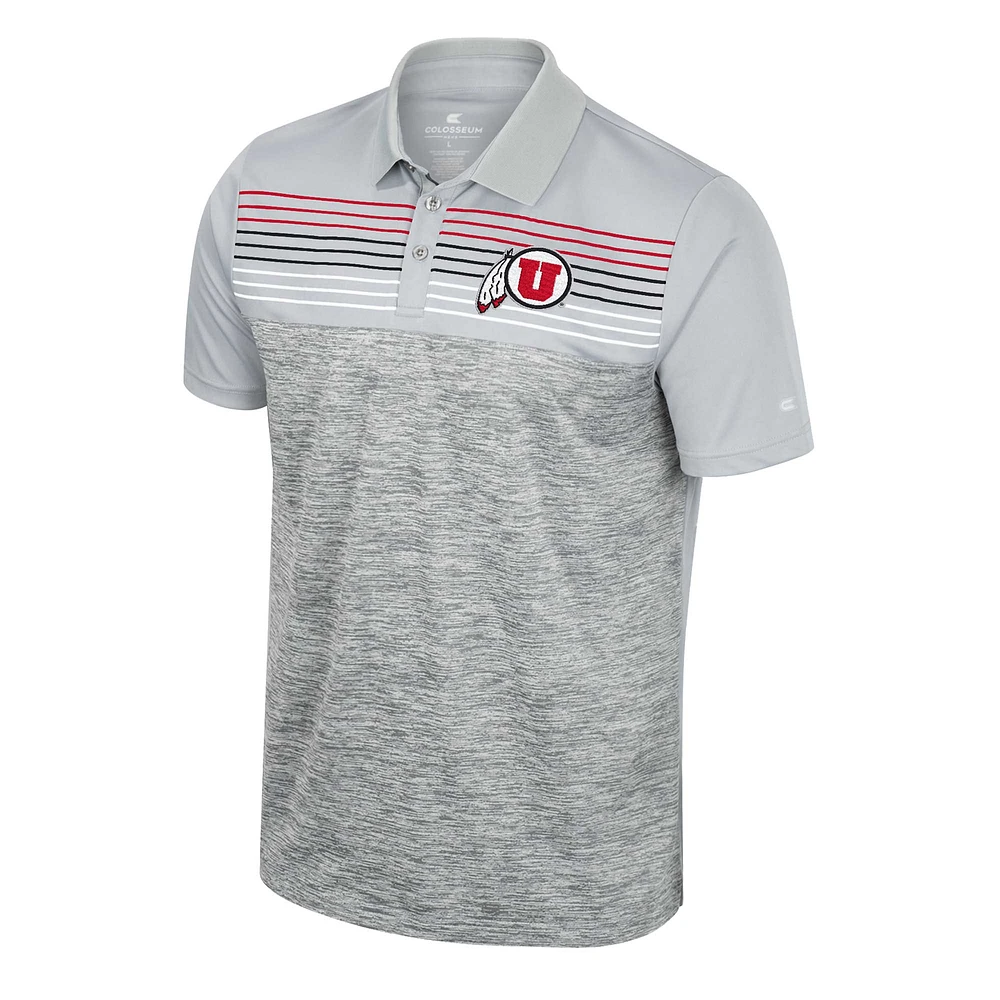 Men's Colosseum Gray Utah Utes Cybernetic Polo