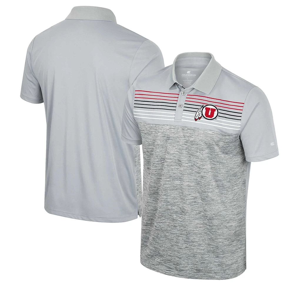 Men's Colosseum Gray Utah Utes Cybernetic Polo